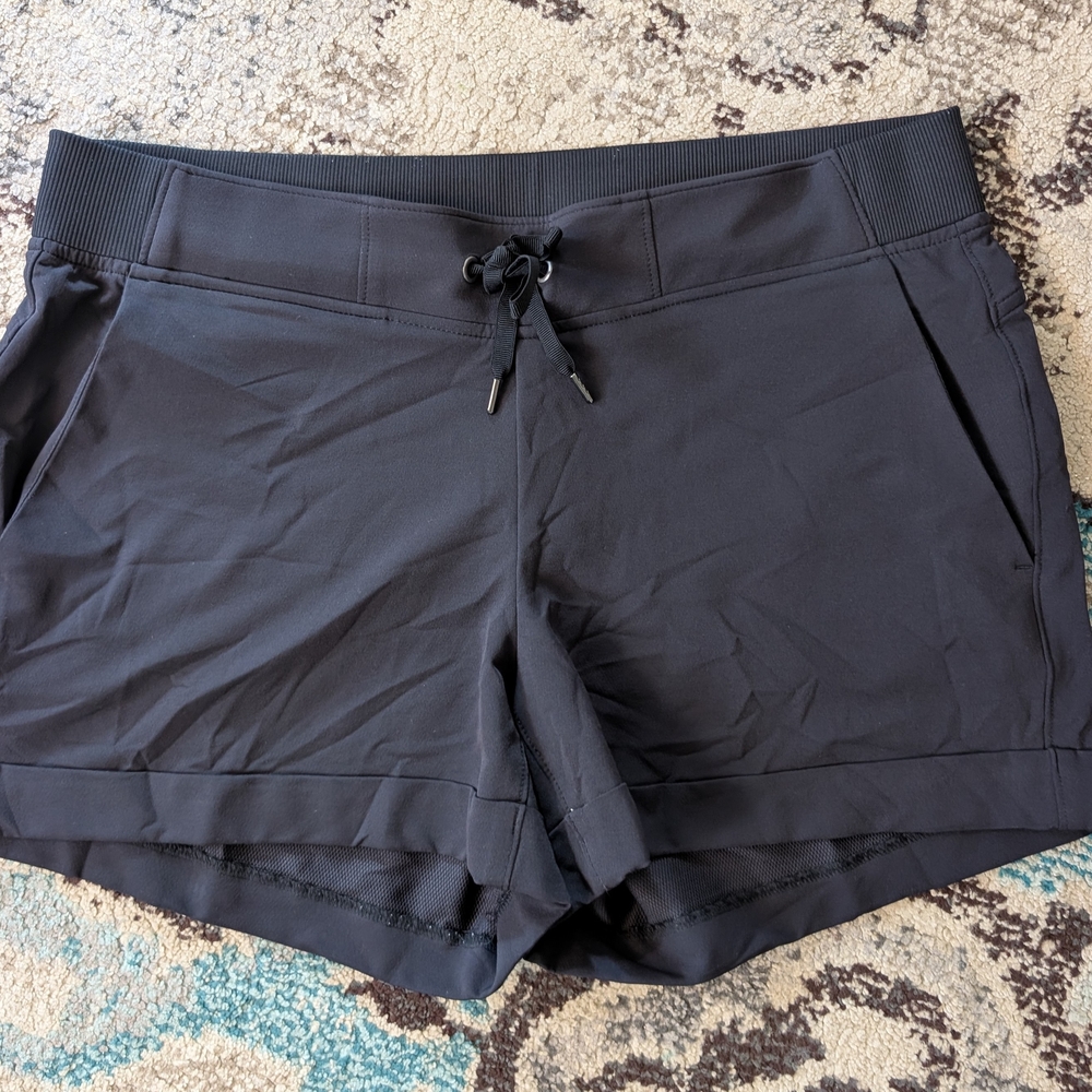 Athleta Black Athletic Shorts with Elastic Waistband